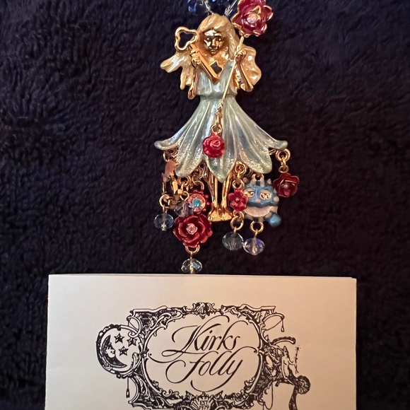 RARE- New Authentic Kirks Folly Alice in Wonderland Pin Brooch and Necklace - Picture 5 of 11